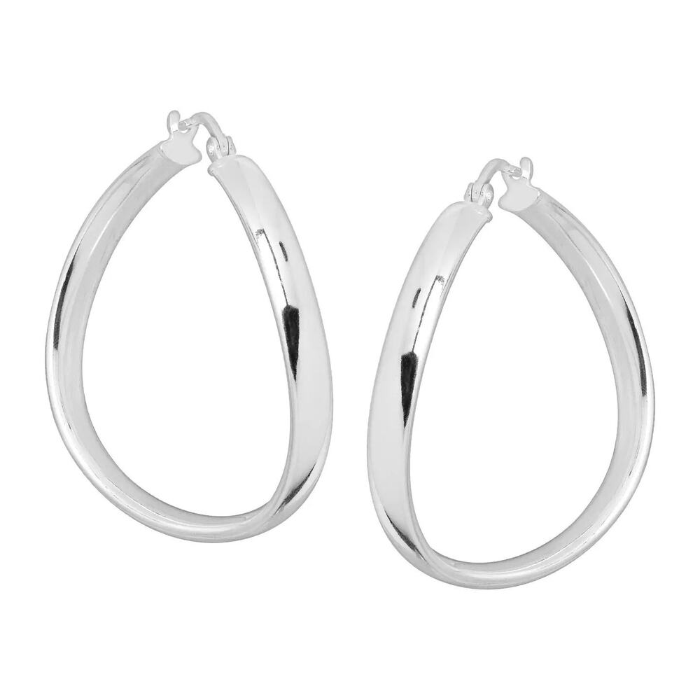 NWT Silpada Crisscrossed Italian Sterling Silver Hoop Earrings 1.25 Inch Elegant